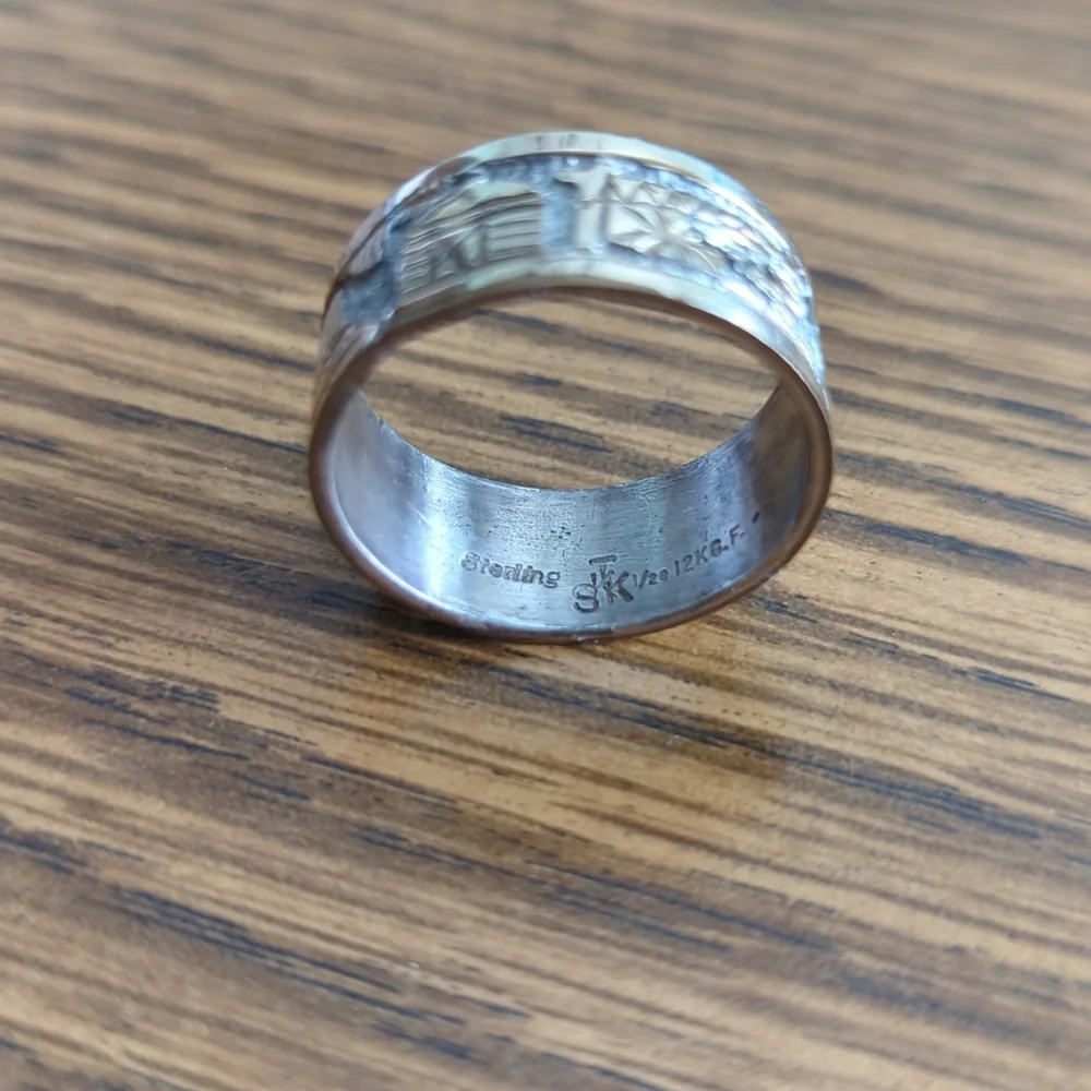 Native American Navajo Vintage Storyteller Ring Size 11 1/2